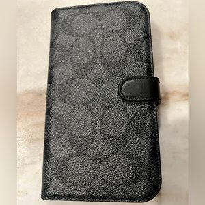 Brand New Black Coach Folio phone case size 6.7”